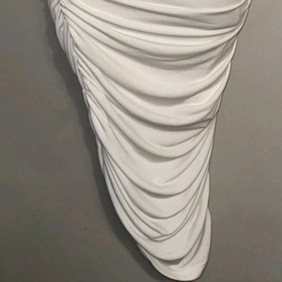 LulusTotal Appeal White Ruched One-Shoulder Bodycon Midi Dress - Picture 8 of 16